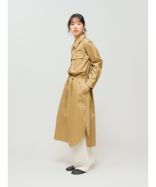 MIDIUMISOLID(ミディウミソリッド)の「MIDIUMISOLID for Ladies ワークシャツワンピース(ワンピース・レディース・ブラック/チャコールグレー/ベージュ・FREE)」の13枚目の写真