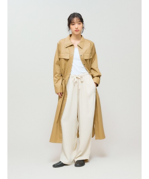 MIDIUMISOLID(ミディウミソリッド)の「MIDIUMISOLID for Ladies ワークシャツワンピース(ワンピース・レディース・ブラック/チャコールグレー/ベージュ・FREE)」の15枚目の写真