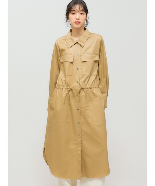 MIDIUMISOLID(ミディウミソリッド)の「MIDIUMISOLID for Ladies ワークシャツワンピース(ワンピース・レディース・ブラック/チャコールグレー/ベージュ・FREE)」の16枚目の写真