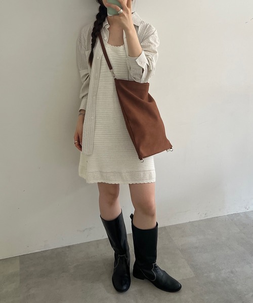2way suede shoulder tote bag / ツーウェイ スウェード
