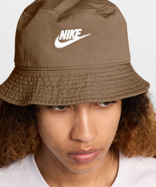 Nike ブラウンメッシュハット ナイキ エイペックス フューチュラ ウォッシュ加工 バケット