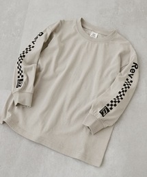 devirock | 綿100% デビラボ BIGシルエット 袖プリント袖リブ 長袖Tシャツ(Tシャツ/カットソー)