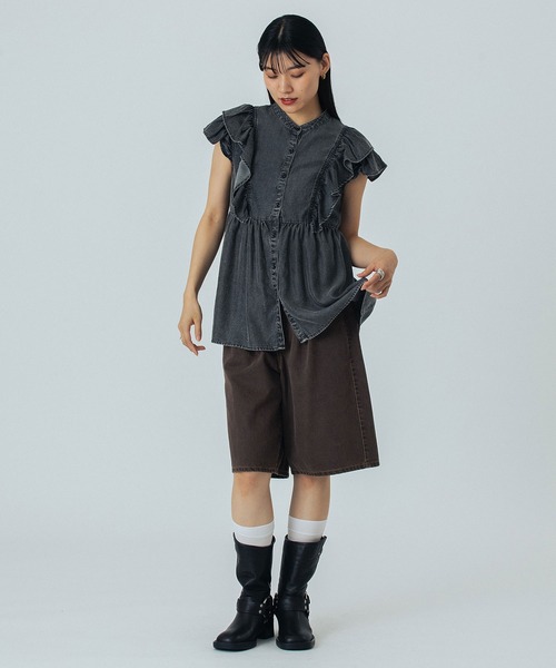 ROSE BUD(ローズバッド)の「LIGHT OZ DENIM FRILL BLOUSE(シャツ/ブラウス・レディース・ブラック/ブルー・ONE SIZE)」の22枚目の写真