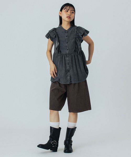 ROSE BUD(ローズバッド)の「LIGHT OZ DENIM FRILL BLOUSE(シャツ/ブラウス・レディース・ブラック/ブルー・ONE SIZE)」の21枚目の写真