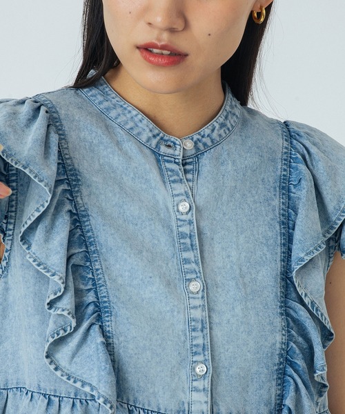 ROSE BUD(ローズバッド)の「LIGHT OZ DENIM FRILL BLOUSE(シャツ/ブラウス・レディース・ブラック/ブルー・ONE SIZE)」の17枚目の写真