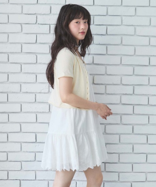 archives（アルシーヴ）の「スカラップコットンレースノースリミニワンピース（ワンピース・レディース・オフホワイト/ブラック・MEDIUM）」の7枚目の写真