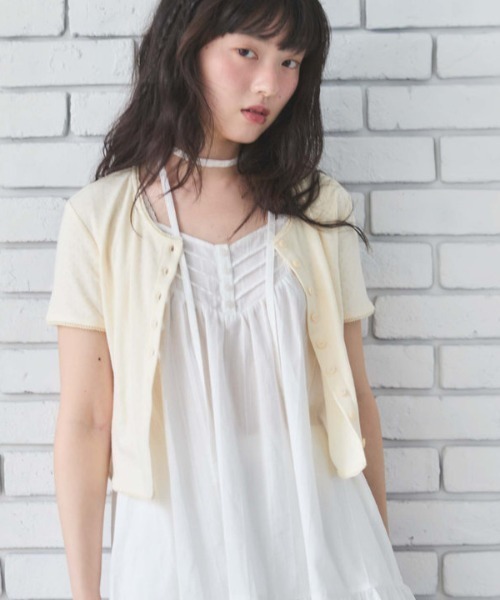 archives（アルシーヴ）の「スカラップコットンレースノースリミニワンピース（ワンピース・レディース・オフホワイト/ブラック・MEDIUM）」の5枚目の写真