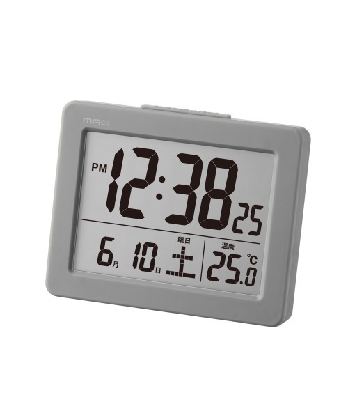 その他セレクト（ソノタセレクト）の「見やすい表示のデジタル目覚まし時計 ブリム（置時計・レディース・グレー/ブラック/ホワイト・FREE）」の3枚目の写真