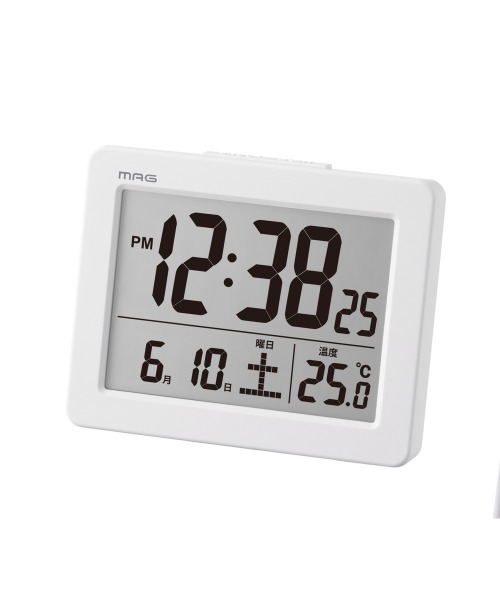 その他セレクト（ソノタセレクト）の「見やすい表示のデジタル目覚まし時計 ブリム（置時計・レディース・グレー/ブラック/ホワイト・FREE）」の2枚目の写真