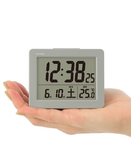 その他セレクト（ソノタセレクト）の「見やすい表示のデジタル目覚まし時計 ブリム（置時計・レディース・グレー/ブラック/ホワイト・FREE）」の5枚目の写真