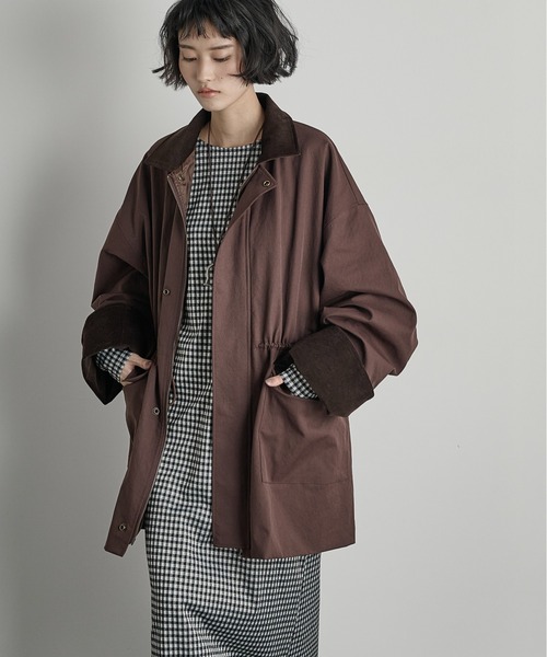 THE YOn(ザヨン)の「衿配色ミリタリーオーバージャケット(ミリタリージャケット・レディース・ピンク/ワイン/オリーブ・FREE)」の13枚目の写真