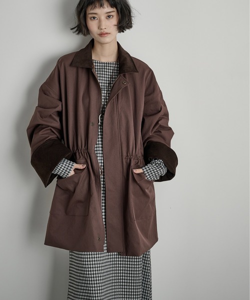 THE YOn(ザヨン)の「衿配色ミリタリーオーバージャケット(ミリタリージャケット・レディース・ピンク/ワイン/オリーブ・FREE)」の15枚目の写真