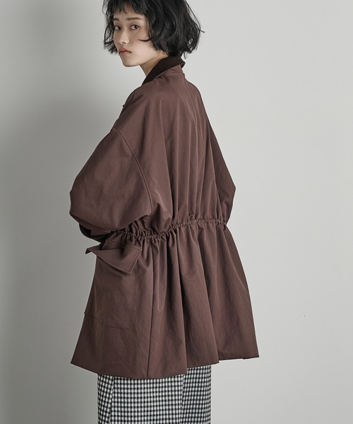 THE YOn(ザヨン)の「衿配色ミリタリーオーバージャケット(ミリタリージャケット・レディース・ピンク/ワイン/オリーブ・FREE)」の12枚目の写真