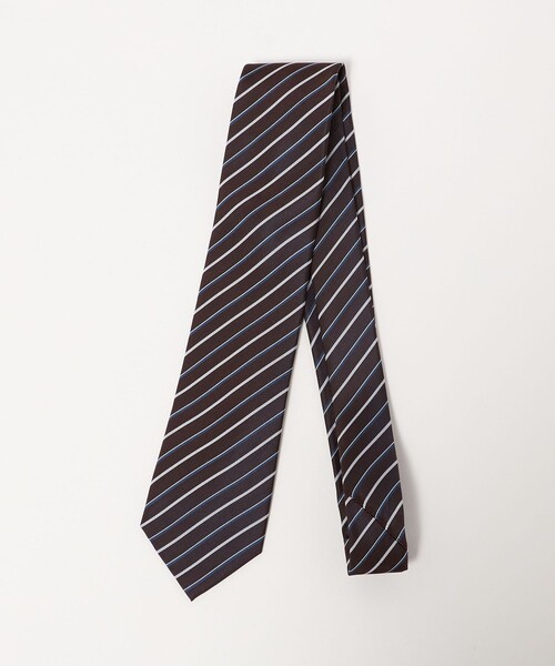 green label relaxing(グリーンレーベルリラクシング)の「GLR シルク② 8.0cm ストライプ4 ネクタイ(ネクタイ・メンズ・ダークブラウン/ネイビー・FREE)」の2枚目の写真