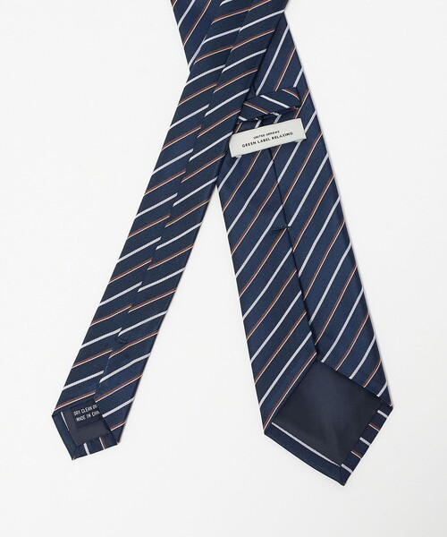green label relaxing(グリーンレーベルリラクシング)の「GLR シルク② 8.0cm ストライプ4 ネクタイ(ネクタイ・メンズ・ダークブラウン/ネイビー・FREE)」の4枚目の写真