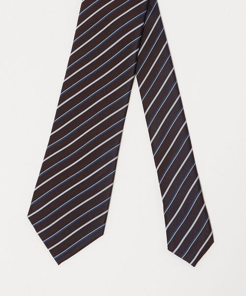 green label relaxing(グリーンレーベルリラクシング)の「GLR シルク② 8.0cm ストライプ4 ネクタイ(ネクタイ・メンズ・ダークブラウン/ネイビー・FREE)」の6枚目の写真