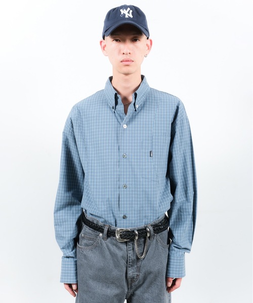 JIEDA(ジエダ)の「CHECK SWITCHING SHIRT(シャツ/ブラウス・メンズ・グリーン/ネイビー・1/2)」の6枚目の写真