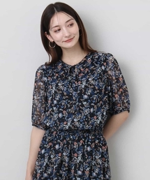 MK MICHEL KLEIN | フラワードットプリントシフォンブラウス/洗える(シャツ/ブラウス)