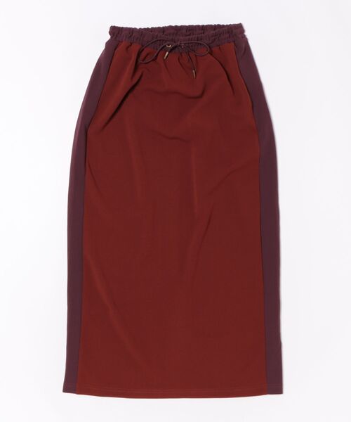 Q（キュー）の「ジョーゼットサイドラインスカート（スカート・レディース・テラコッタ/ブラック・MEDIUM）」の14枚目の写真