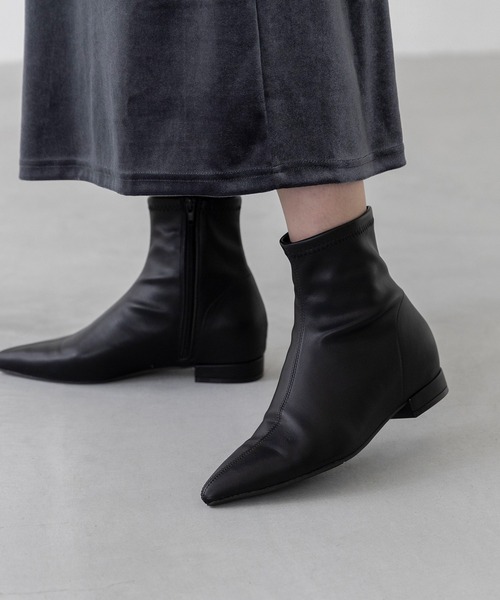 valention ショートブーツ(特別セール) 4cm インヒール ショートブーツ（ブーツ）｜welleg（ウェレッグ