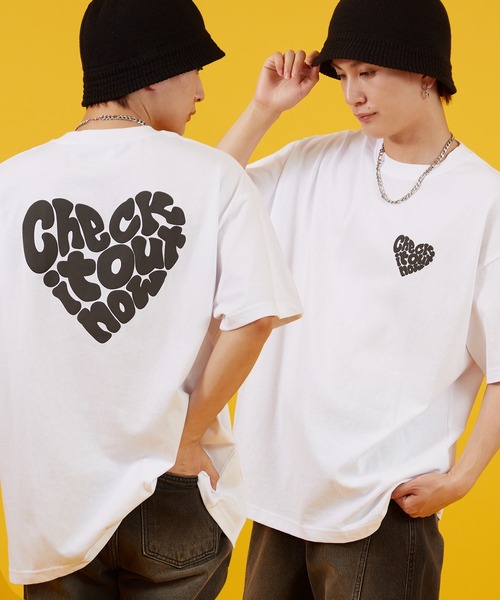 improves(インプローブス)の「ハート ロゴ 天竺 半袖Tシャツ(Tシャツ/カットソー・メンズ・ホワイト/ブラック・MEDIUM/LARGE)」の1枚目の写真