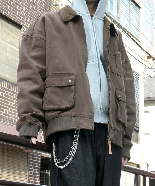 セール】ヴィンテージライク デニム ダック ショートブルゾン