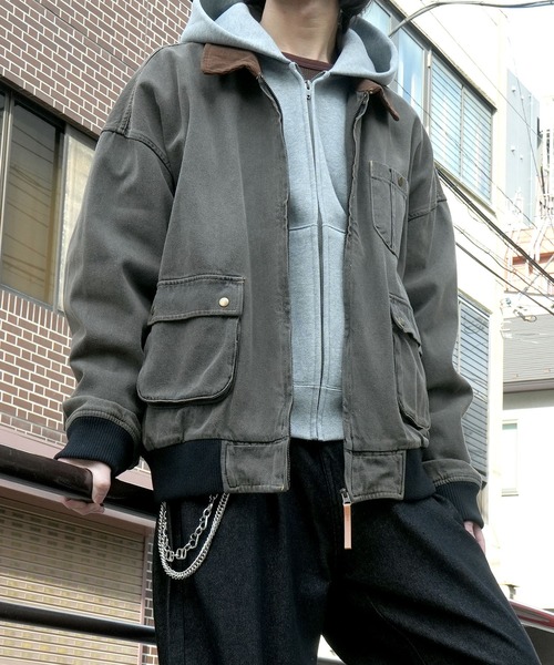 ヴィンテージライク デニム ダック ショートブルゾン ハンティング