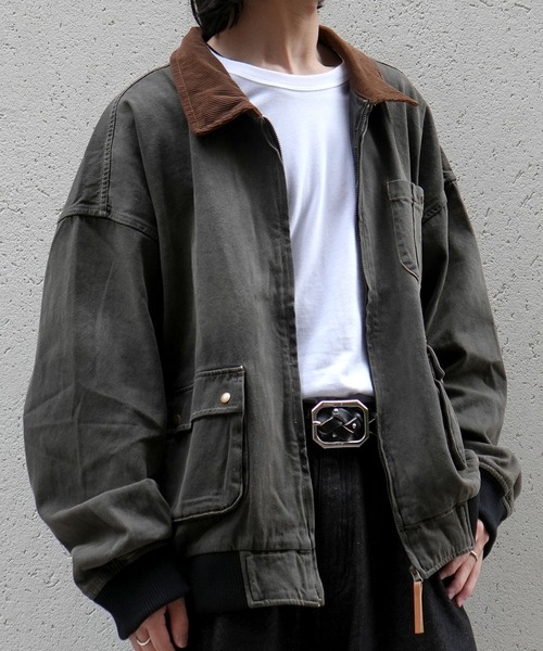 Starting Over(スターティングオーバー)の「ヴィンテージライク デニム ダック ショートブルゾン コットン ジップアップ ハンティングジャケット(ブルゾン・メンズ・ブラック/ベージュ/ブラウン/ブルー・M/L)」の18枚目の写真