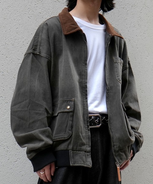 Starting Over(スターティングオーバー)の「ヴィンテージライク デニム ダック ショートブルゾン コットン ジップアップ ハンティングジャケット(ブルゾン・メンズ・ブラック/ベージュ/ブラウン/ブルー・M/L)」の19枚目の写真