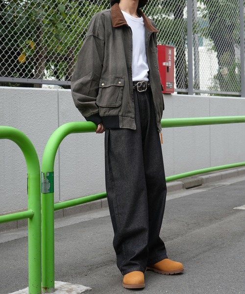 Starting Over(スターティングオーバー)の「ヴィンテージライク デニム ダック ショートブルゾン コットン ジップアップ ハンティングジャケット(ブルゾン・メンズ・ブラック/ベージュ/ブラウン/ブルー・M/L)」の20枚目の写真