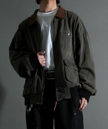 Starting Over（スターティングオーバー）の「ヴィンテージライク デニム ダック ショートブルゾン コットン ジップアップ ハンティングジャケット/ハリントンジャケット（ブルゾン）」