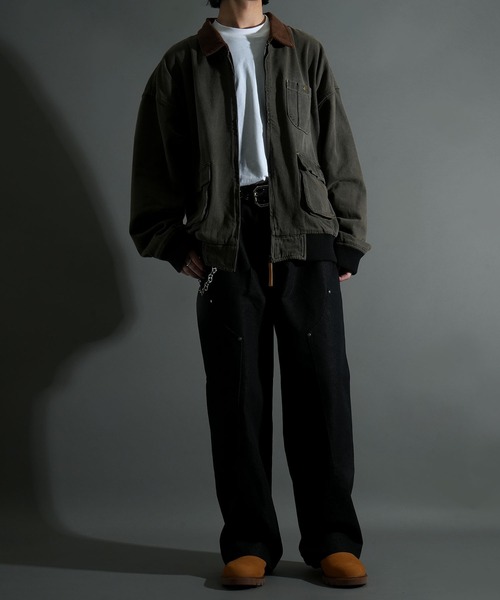 セール】ヴィンテージライク デニム ダック ショートブルゾン コットン