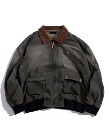 Starting Over（スターティングオーバー）の「ヴィンテージライク デニム ダック ショートブルゾン コットン ジップアップ ハンティングジャケット/ハリントンジャケット（ブルゾン）」