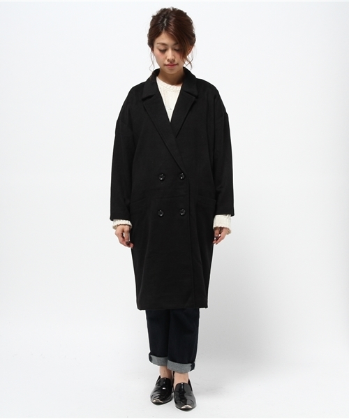 WHO'S WHO gallery（フーズフーギャラリー）の「【A,nam】ダブルチェスターコート（チェスターコート・レディース・ベージュ/カーキ/ブラック・FREE）」の4枚目の写真