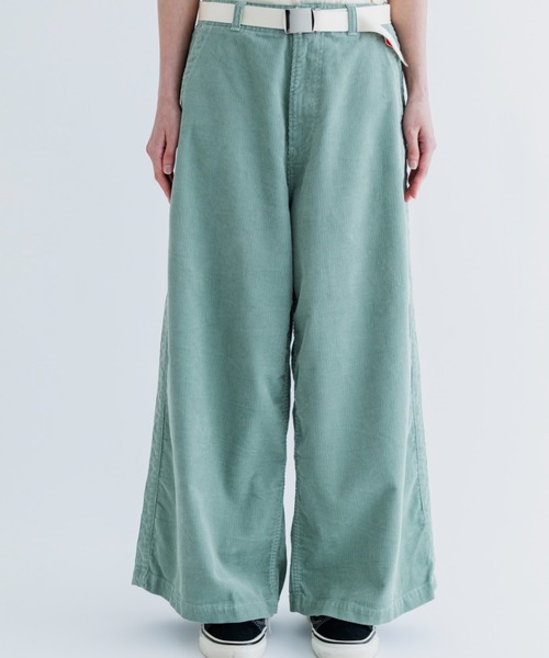 MEYAME（メヤメ）の「MEYAME/メヤメ　コーデュロイサイドラインワイドパンツ　CORDUROY SIDE LINE WODE PANTS（その他パンツ・レディース・グリーン/ピンク・1/0）」の8枚目の写真