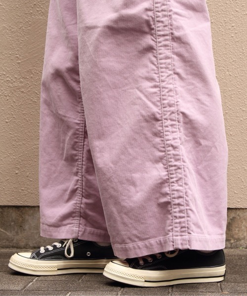 MEYAME（メヤメ）の「MEYAME/メヤメ　コーデュロイサイドラインワイドパンツ　CORDUROY SIDE LINE WODE PANTS（その他パンツ・レディース・グリーン/ピンク・1/0）」の17枚目の写真