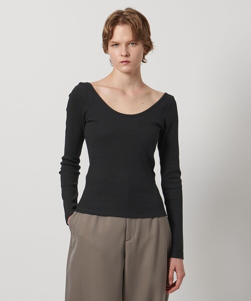 LOEFF（ロエフ）の「＜LOEFF＞コットンテレコ ラウンドネック カットソー（Tシャツ/カットソー・レディース・ワイン/ブラック・FREE）」の17枚目の写真