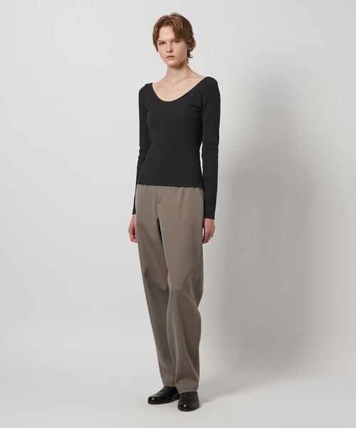 LOEFF（ロエフ）の「＜LOEFF＞コットンテレコ ラウンドネック カットソー（Tシャツ/カットソー・レディース・ワイン/ブラック・FREE）」の19枚目の写真