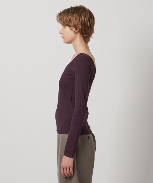 LOEFF（ロエフ）の「＜LOEFF＞コットンテレコ ラウンドネック カットソー（Tシャツ/カットソー・レディース・ワイン/ブラック・FREE）」の10枚目の写真