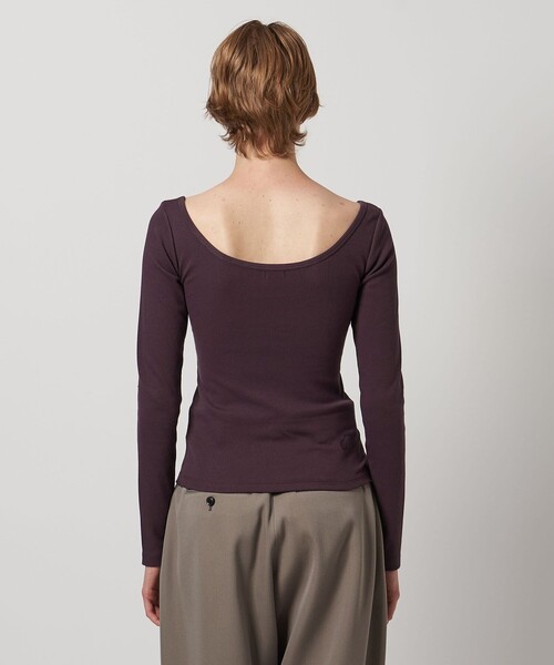 LOEFF（ロエフ）の「＜LOEFF＞コットンテレコ ラウンドネック カットソー（Tシャツ/カットソー・レディース・ワイン/ブラック・FREE）」の11枚目の写真