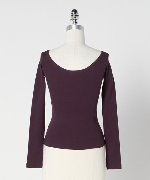 LOEFF（ロエフ）の「＜LOEFF＞コットンテレコ ラウンドネック カットソー（Tシャツ/カットソー・レディース・ワイン/ブラック・FREE）」の12枚目の写真