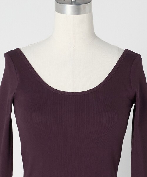 LOEFF（ロエフ）の「＜LOEFF＞コットンテレコ ラウンドネック カットソー（Tシャツ/カットソー・レディース・ワイン/ブラック・FREE）」の13枚目の写真