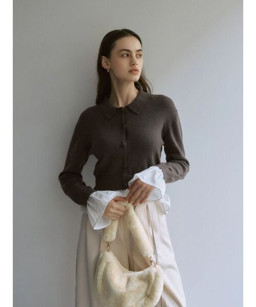 LAGUNAMOON（ラグナムーン）の「ラインドレープパンツ（その他パンツ・レディース・アイボリー/ブラック/ベージュ・SMALL/MEDIUM）」の6枚目の写真