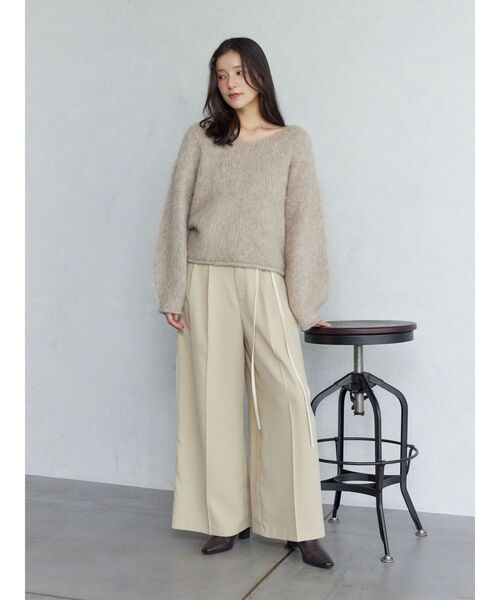 LAGUNAMOON（ラグナムーン）の「ラインドレープパンツ（その他パンツ・レディース・アイボリー/ブラック/ベージュ・SMALL/MEDIUM）」の7枚目の写真