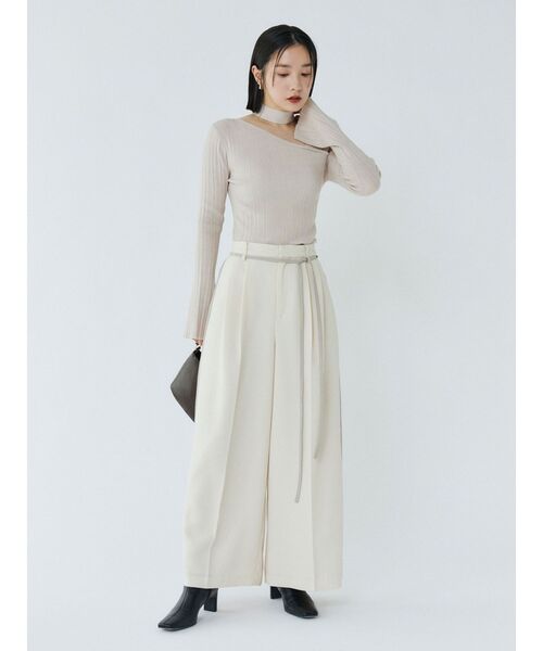 LAGUNAMOON（ラグナムーン）の「ラインドレープパンツ（その他パンツ・レディース・アイボリー/ブラック/ベージュ・SMALL/MEDIUM）」の9枚目の写真