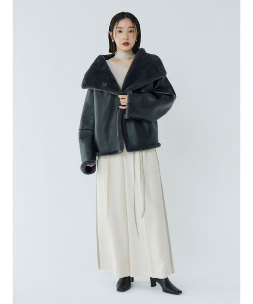 LAGUNAMOON（ラグナムーン）の「ラインドレープパンツ（その他パンツ・レディース・アイボリー/ブラック/ベージュ・SMALL/MEDIUM）」の14枚目の写真