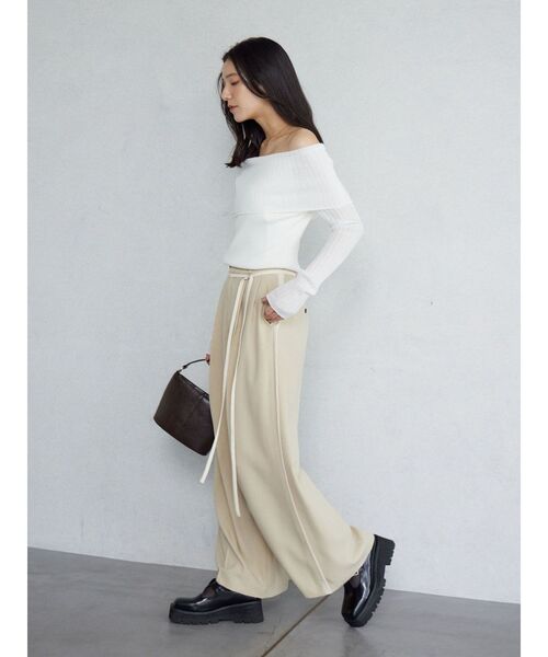 LAGUNAMOON（ラグナムーン）の「ラインドレープパンツ（その他パンツ・レディース・アイボリー/ブラック/ベージュ・SMALL/MEDIUM）」の20枚目の写真