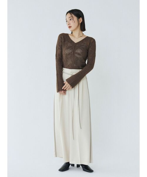 LAGUNAMOON（ラグナムーン）の「ラインドレープパンツ（その他パンツ・レディース・アイボリー/ブラック/ベージュ・SMALL/MEDIUM）」の22枚目の写真