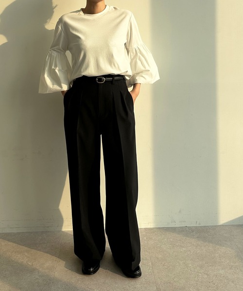 N.O.R.C（ノーク）の「タイプライターバルーンスリーブトップス【マルチファンクション】（Tシャツ/カットソー・レディース・オフホワイト/ブラック・フリー）」の22枚目の写真