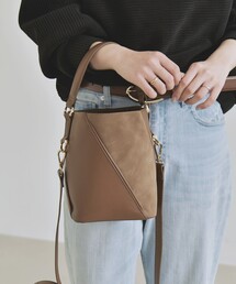 quaranciel: 2way コンビ バケツ ショルダーバッグ × フェイクファー 巾着